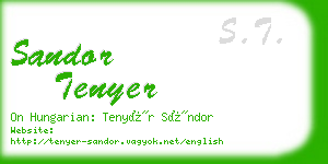 sandor tenyer business card